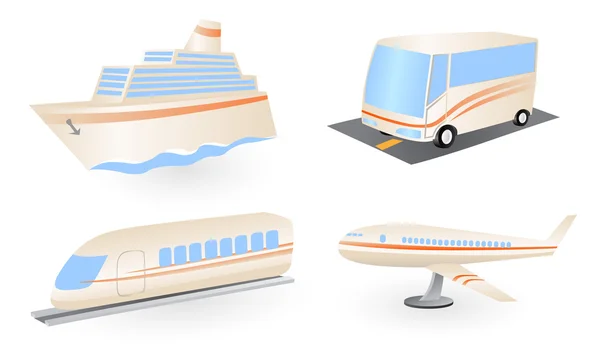 Ícones de transporte e viagens —  Vetores de Stock