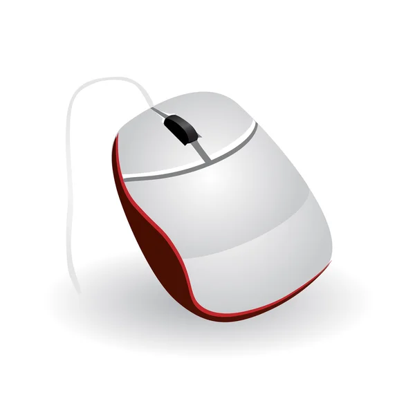 Beyaz bilgisayar fare. vektör çizim. — Stok Vektör