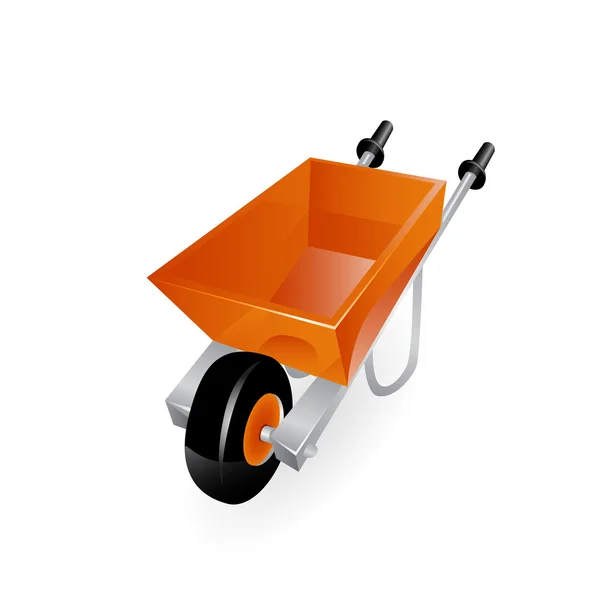 Wheelbarrow isolated on a white background. — Stock Vector