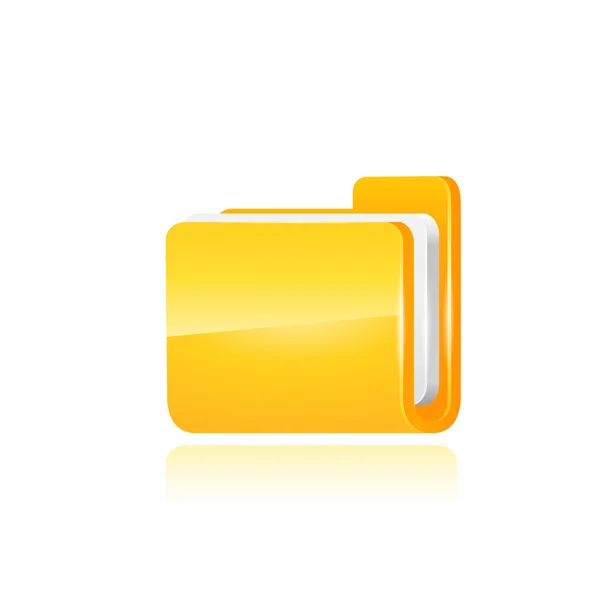 Icône de dossier jaune . — Image vectorielle