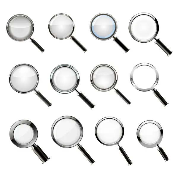 Set of magnifying glass — Stock Vector