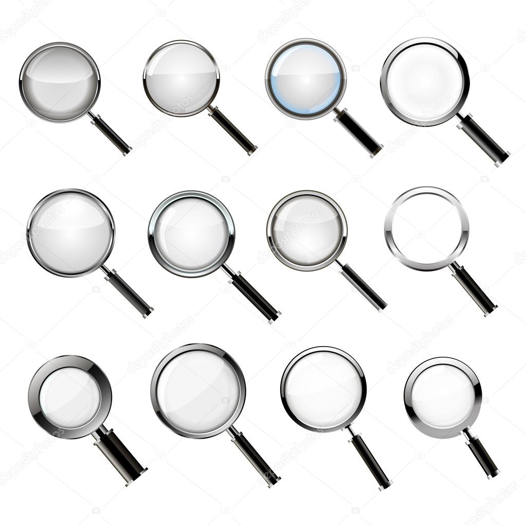 Set of magnifying glass