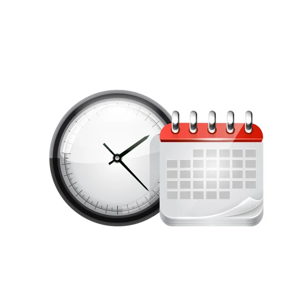 Web-Kalender und Uhr. Vektor — Stockvektor