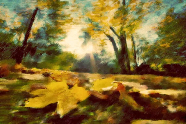 Jesień malarstwo sztuka parku. — Zdjęcie stockowe