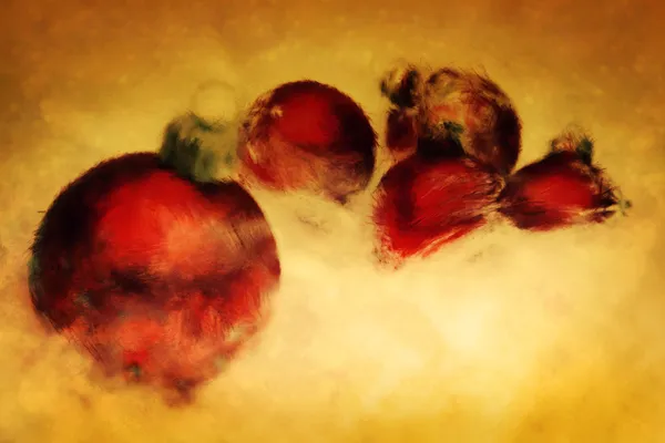 Christmas balls. Artistic vintage painting. — Stock Photo, Image