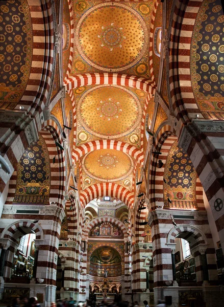 Notre dame de la garde interiéru, marseille, Francie. — Stock fotografie