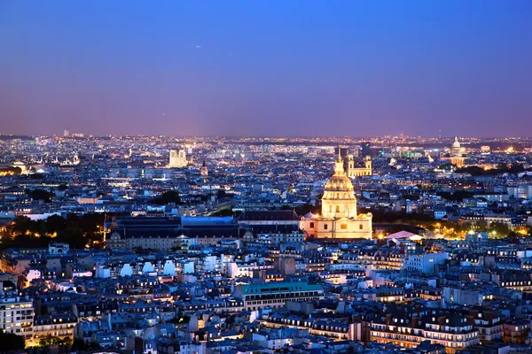 Paris panorama, gece Fransa. — Stok fotoğraf