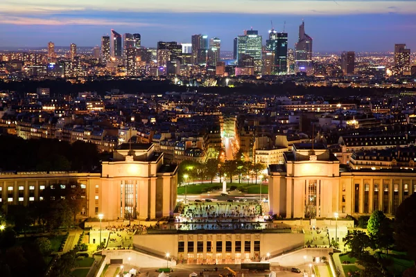 Paris panorama, gece Fransa. — Stok fotoğraf