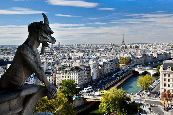 Panorama Paříže, Francie. Eiffelova věž, řeku Seinu — Stock fotografie