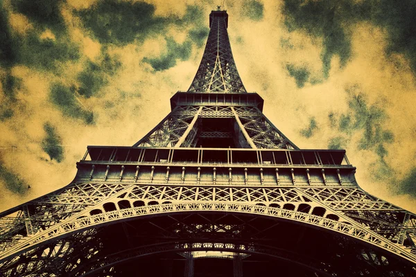 Eiffel Tower in Paris, Fance in retro style. — Stock Photo, Image