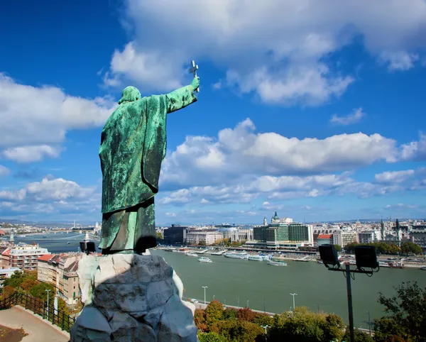 Budapest, Magyarország. Kilátás a Gellért-hegy — Stock Fotó