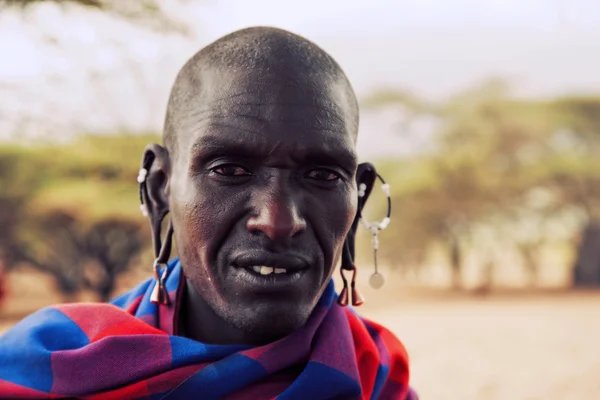 Portrait d'homme Masaï en Tanzanie, Afrique — Photo