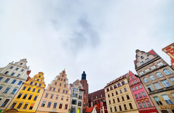 Wroclaw, Polonya Silezya bölgesinin içinde. Pazar Meydanı — Stok fotoğraf