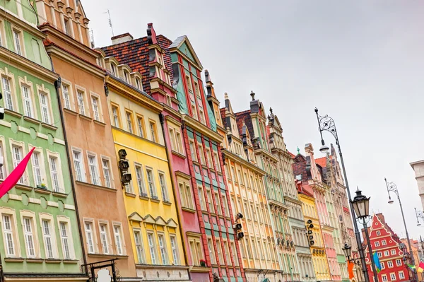 Wroclaw, Lengyelország-Szilézia régió. a market square — Stock Fotó