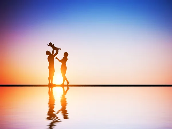 Happy family together, parents — Stock Photo, Image