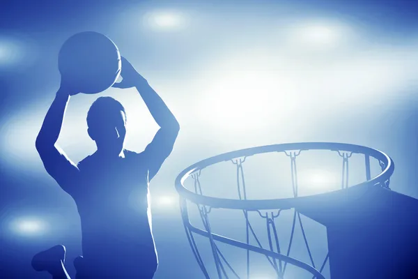 Basketbal speler silhouet — Stockfoto