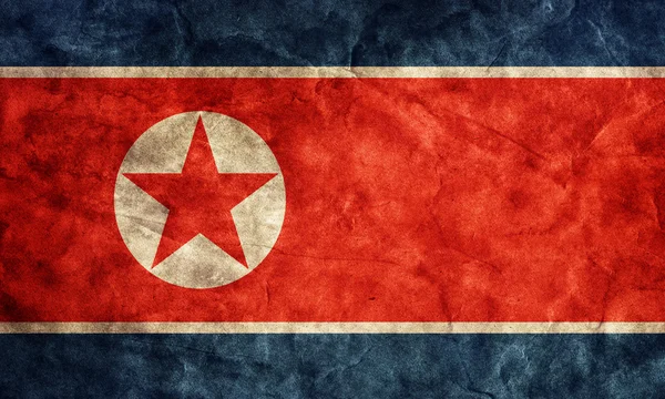 Korea północna granica flaga. — Zdjęcie stockowe