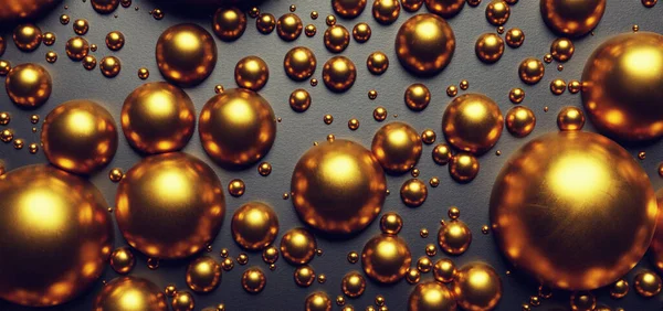 抽象的な黄金のボールの背景 3Dレンダリング — ストック写真