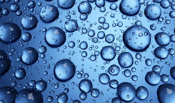 Gotas Agua Fondo Azul Textura — Foto de Stock