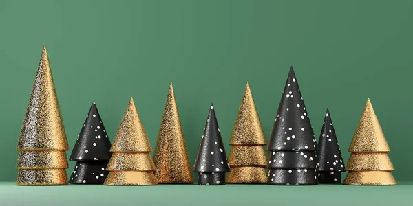 Christmas Tree Modern Decoration Greeting Card Illustration — Stock Photo, Image