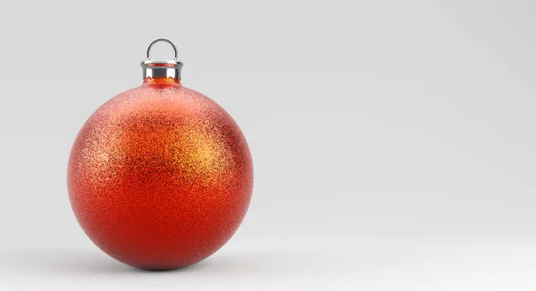 Palle Natale Glitter Argento Rosso Sfondo Grigio Illustrazione — Foto Stock