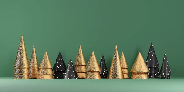 Karácsonyfa Modern Dekoráció Üdvözlőlap Illusztráció — Stock Fotó
