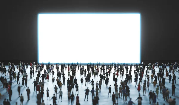 People Watch Big White Screen Display Illustration —  Fotos de Stock