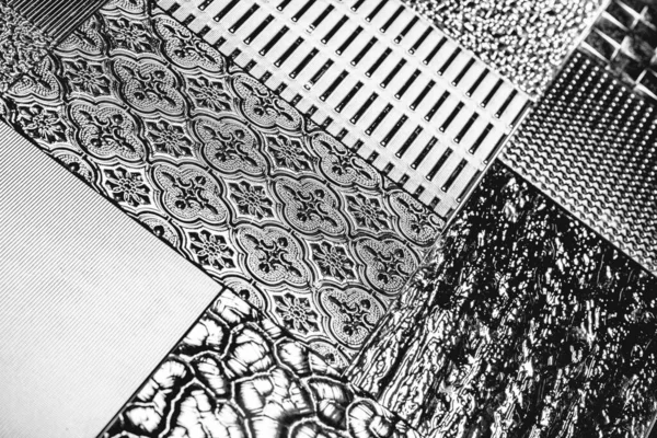 Декоративные Стеклянные Пластины Фона Черный Стеклянный Декор Крупный План — стоковое фото