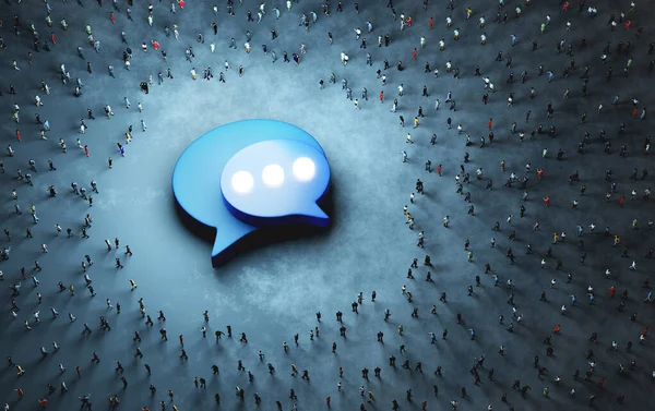 Crowd Speech Bubble Chat Message Symbol Modern Communication Concept Illustration — стоковое фото
