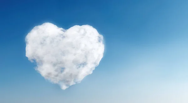 Nuvola Forma Cuore Sul Cielo Blu Giorno San Valentino Amore — Foto Stock