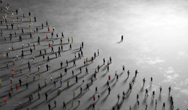 Gente Sigue Líder Comunidad Seguidores Ilustración — Foto de Stock