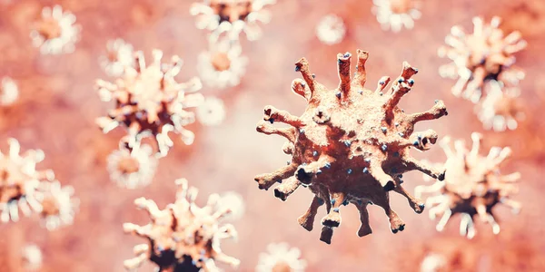 Coronavirus Covid Omikron Mutasyonu Covid Salgını Boyutlu Illüstrasyon — Stok fotoğraf