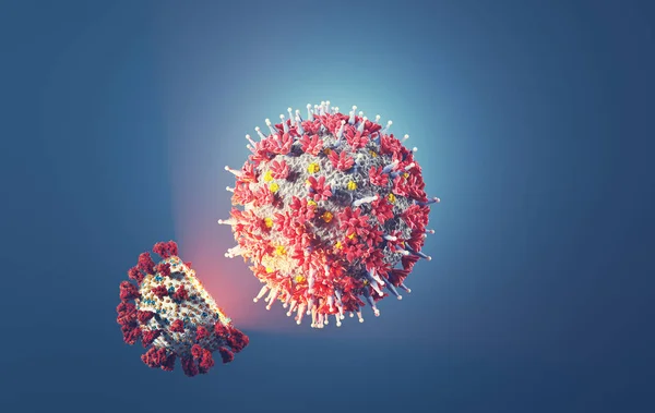 Coronavirus Covid Omikron Mutasyonu Covid Salgını Boyutlu Illüstrasyon — Stok fotoğraf