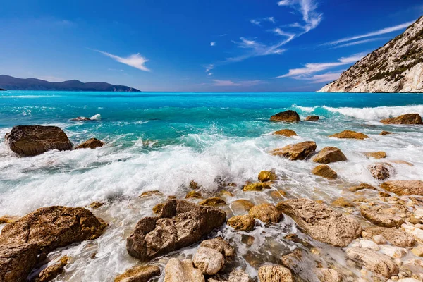 Myrtos Beach Kefalonia Greece Ionian Sea Summer — Stock Photo, Image