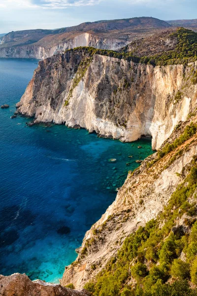Zakynthos Greece Keri Cliffs Ionian Sea Sunset Famous Landmark — Stock Photo, Image