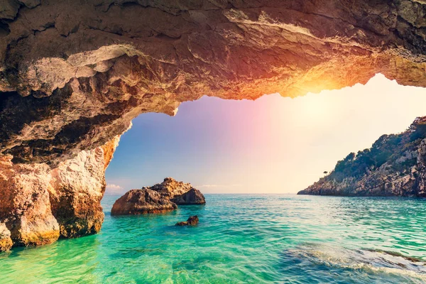 Sea Cave Zakynthos Greece Ionian Sea Xigia Beach Area — Stock Photo, Image