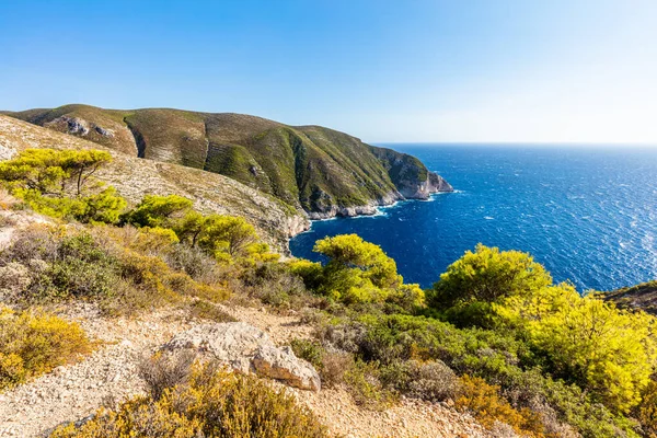 Zakynthos Greece Landscape Cliffs Ionian Sea Region Navagio Beach — Stock Photo, Image