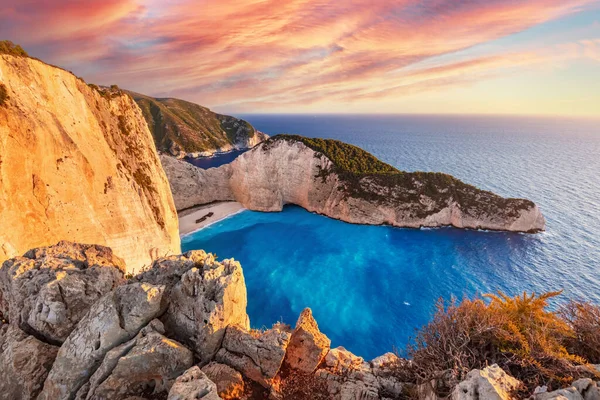 Navagio Naufragio Playa Zakynthos Grecia —  Fotos de Stock