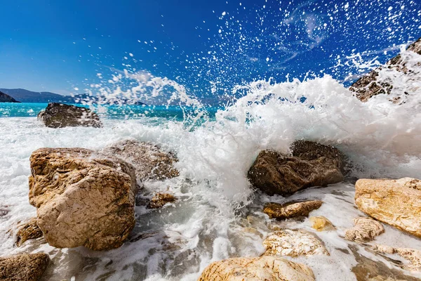 Myrtos Beach Kefalonia Greece Ionian Sea Summer — Stock Photo, Image