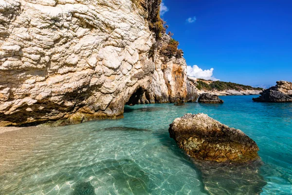 Cueva Marina Zakynthos Grecia Mar Jónico Zona Playa Xigia —  Fotos de Stock