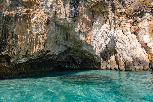 Grotte Marine Zante Grèce Mer Ionienne Zone Plage Xigia — Photo