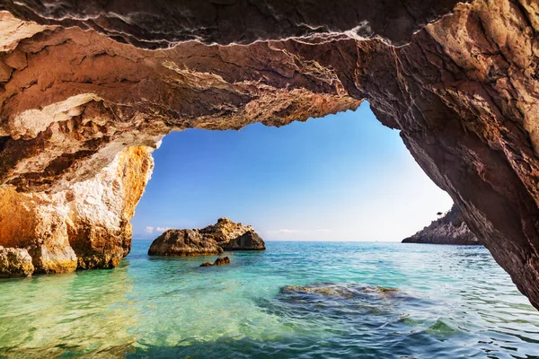 Sea Cave Zakynthos Greece Ionian Sea Xigia Beach Area — Stock Photo, Image