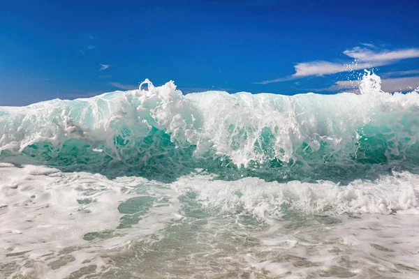 Vagues Écrasant Mer Ionienne Grèce Plage Myrtos Céphalonie — Photo