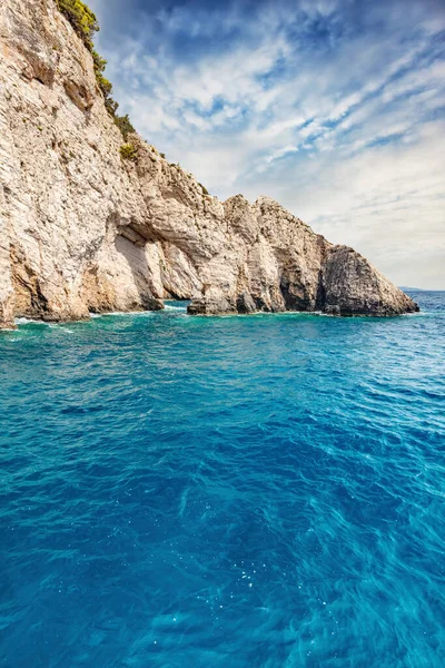 Keri Caves Cliff Zakynthos Greece Ionian Sea Popular Landmark — Stock Photo, Image