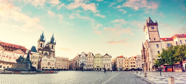 Praag Tsjechische Republiek Oude Stad Met Tyn Church Panorama Bij — Stockfoto