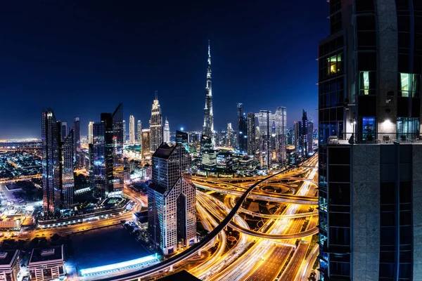 Burj Khalifa Dubai Uae Downtown Business Skyscrapers Highrise Architecture Night — Stockfoto