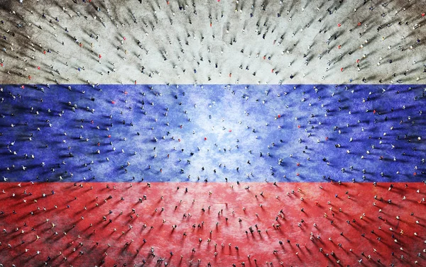 Een Menigte Mensen Russische Vlag Russische Samenleving Samen Illustratie — Stockfoto