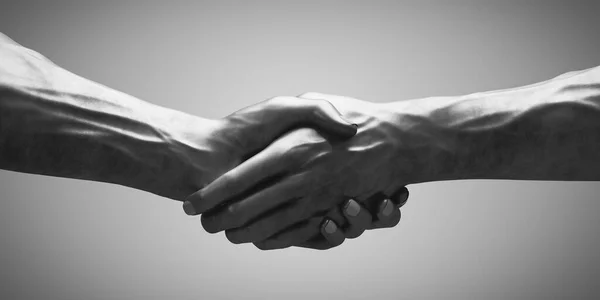 Handshake Steel Hands Deal Gesture — Stockfoto