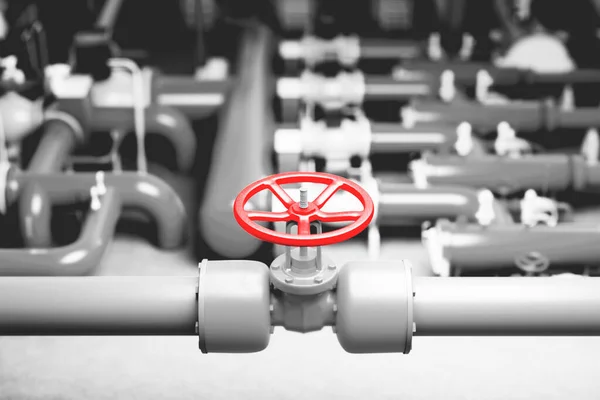 Gasventil Pipeline Vid Naturgasstationen Industri — Stockfoto