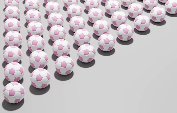 Football Soccer Balls Flat Lay Design Background Sport — 스톡 사진